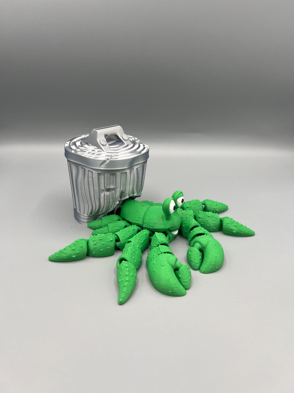 3D Printed Articulating Hermit Crab: Halloween, Skull, or Trash Can