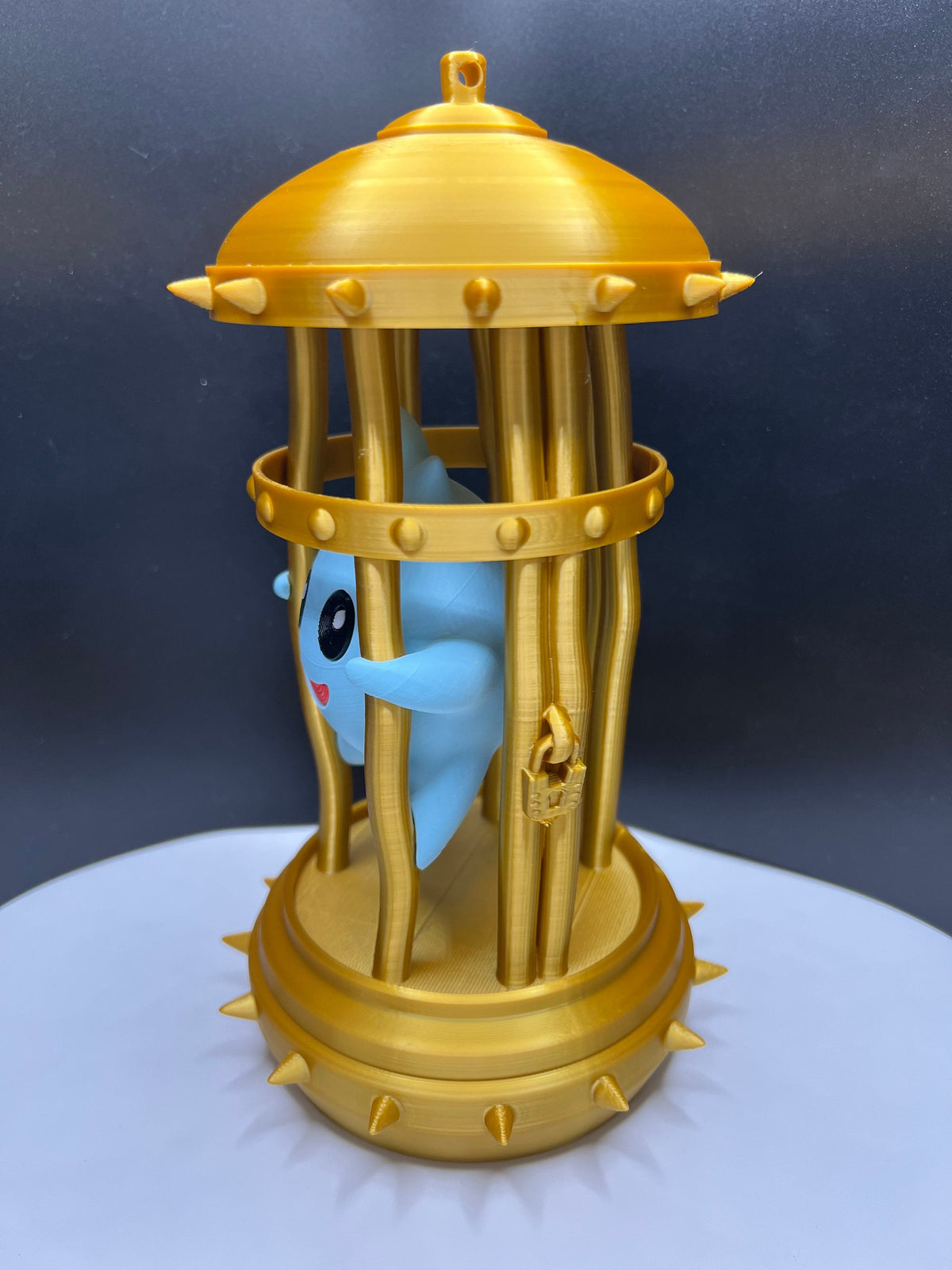 Luma in Gold Cage: Super Mario Fan Gift, 3D Printed Desk Ornament
