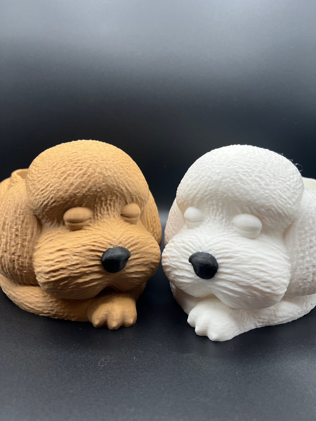Sleepy Poodle Planter: 3D Printed Dog Succulent Planter