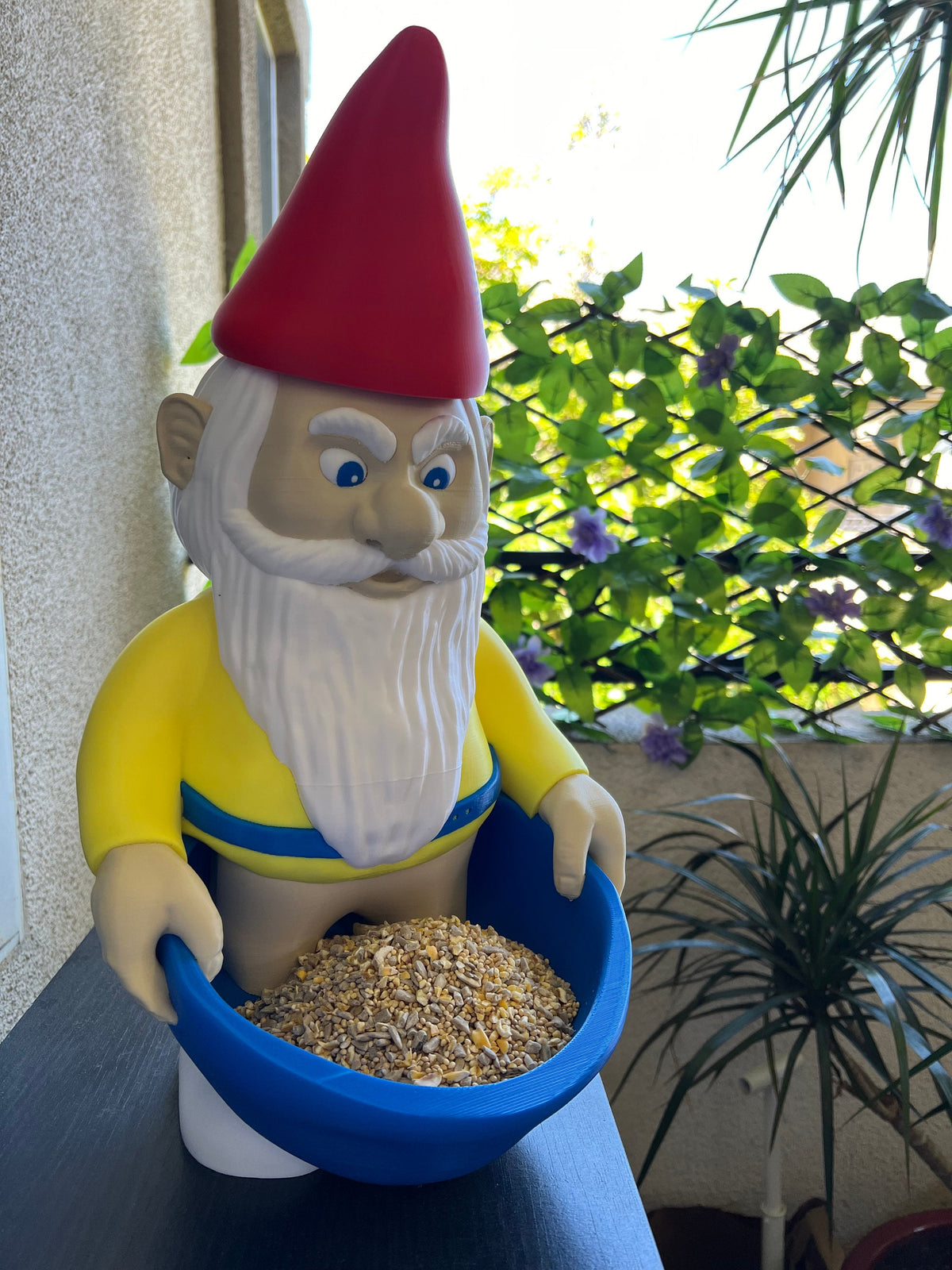 Large Gnome Bird Feeder: 3D Printed Garden Decor
