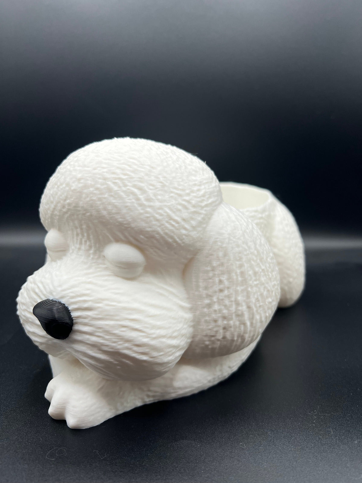 Sleepy Poodle Planter: 3D Printed Dog Succulent Planter