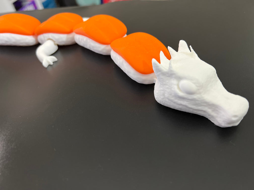 Articulating Sushi Dragon: 3D Printed Flexible Toy (20 Inches)
