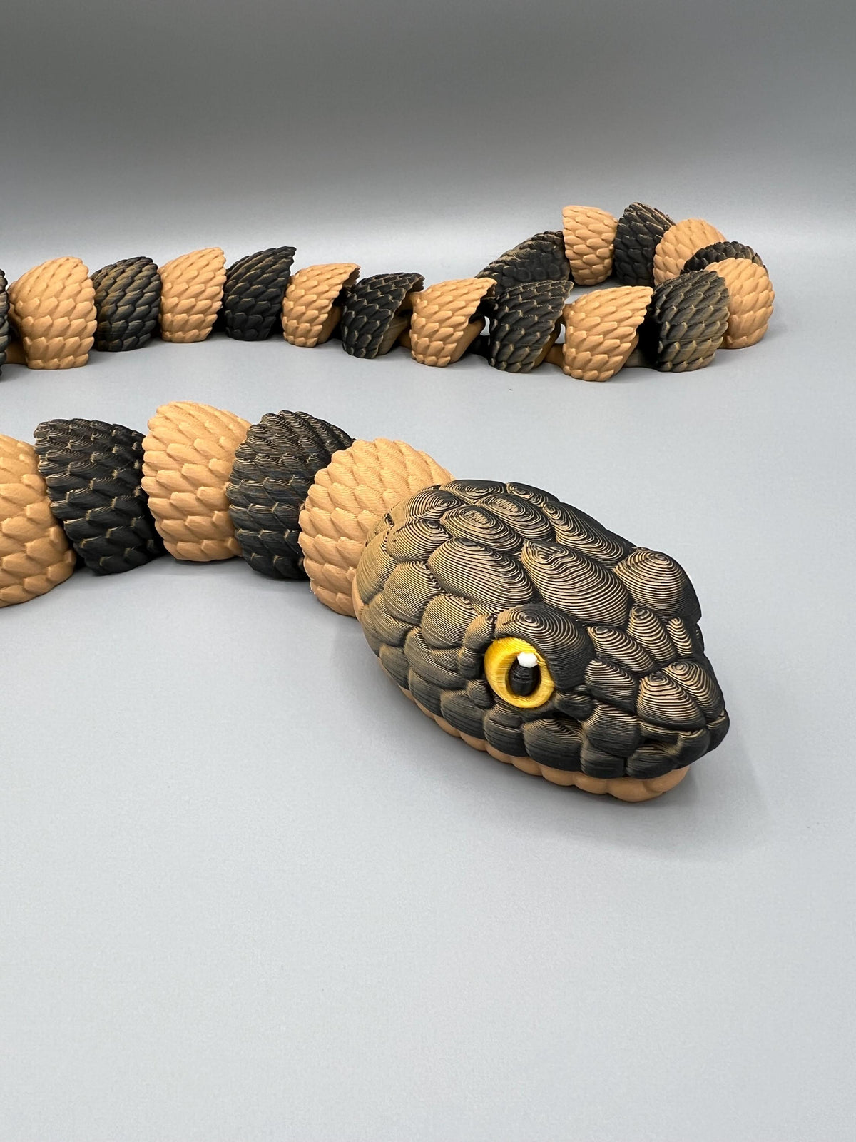 33 Inch 3D Printed Copperhead Snake Fidget Toy: Articulating Reptile Gift