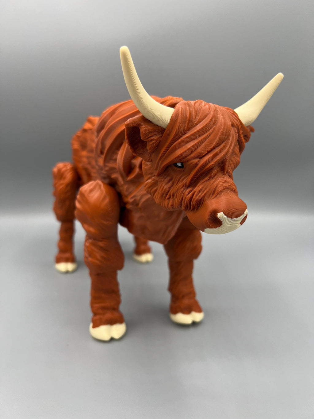 3D Printed Articulating Highland Cow Fidget Toy: Figurine