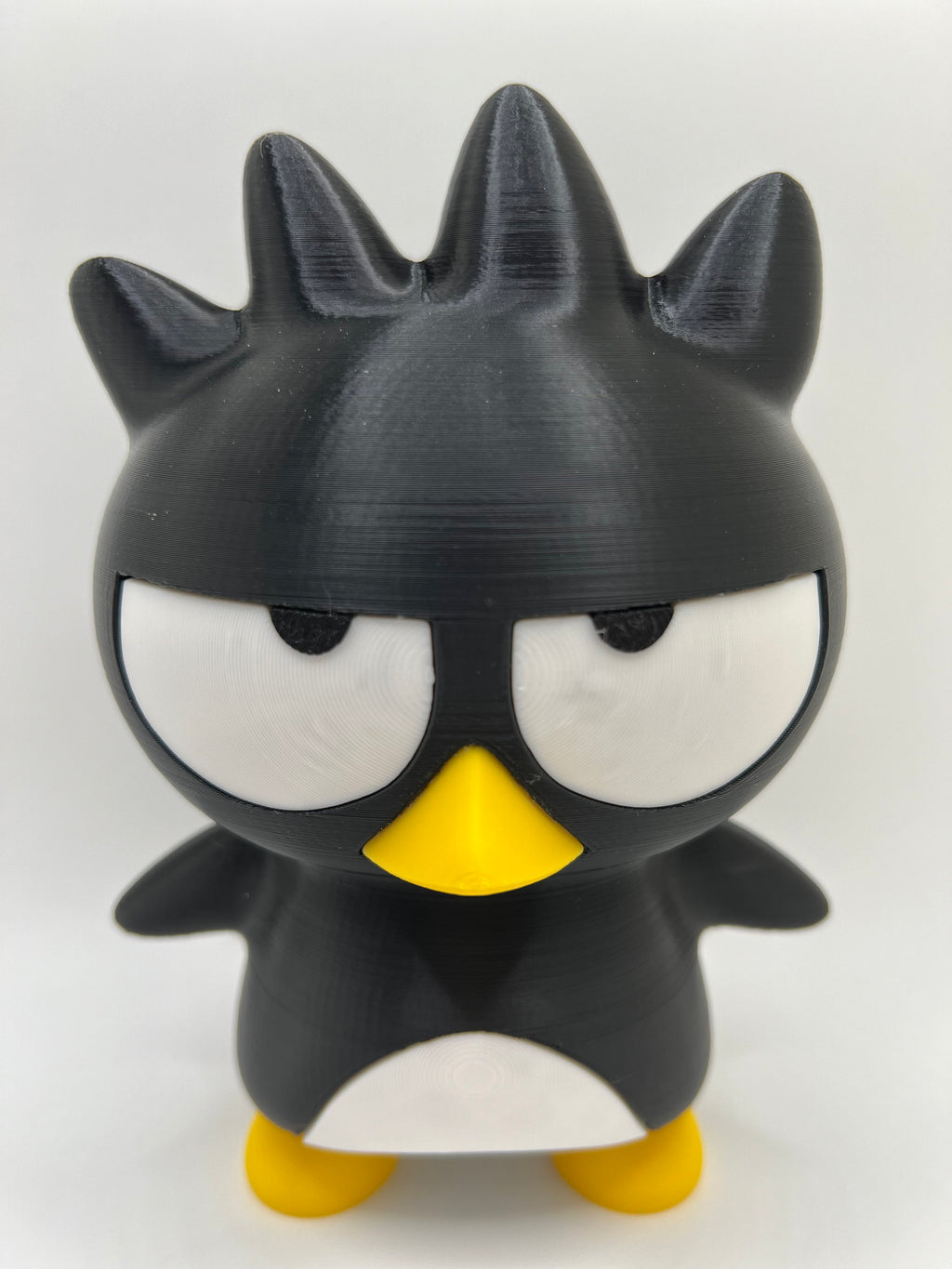 3D Printed Black Penguin Figurine: Unamused Desk Decor