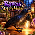 LED Raven Desk Lamp: Whimsical Bird Lighting with Braided Cord
