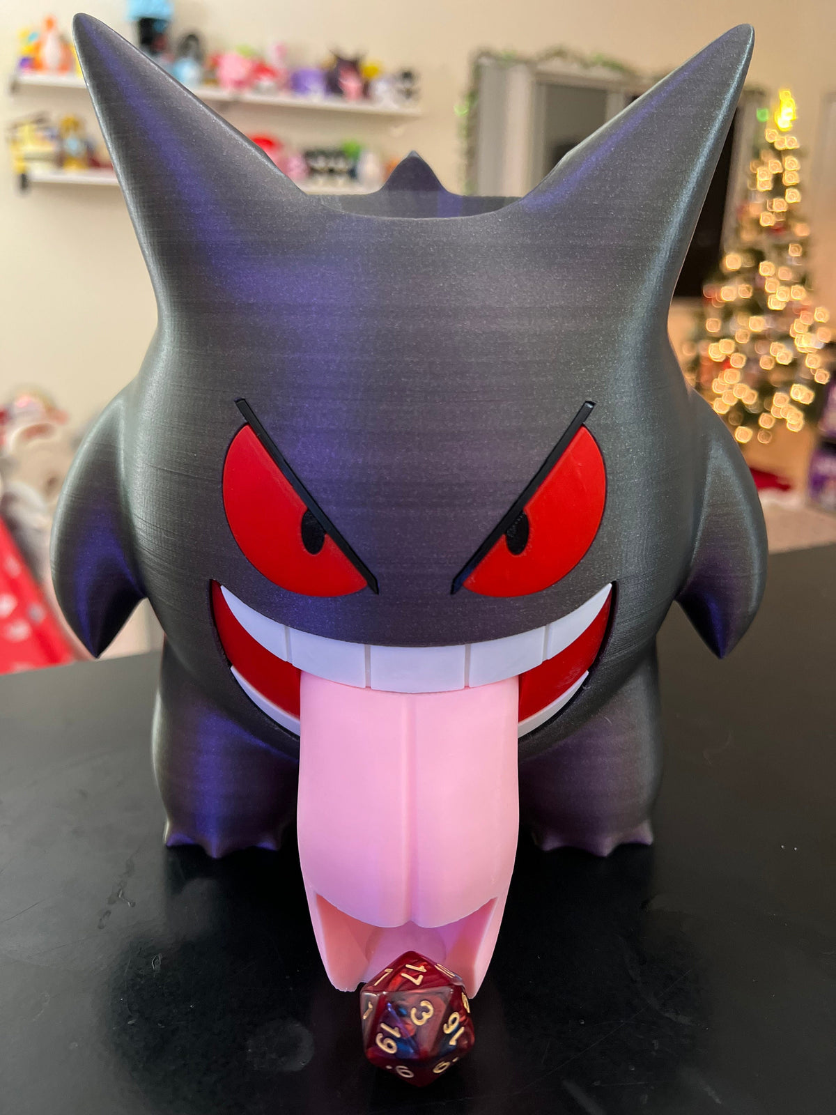 Gengar Themed Dice Tower 20mm - DnD - Gift for Pokemon Fans - Board Games - Dice Tower - Tile Games - Anime Fanart - Tongue Out - Dice