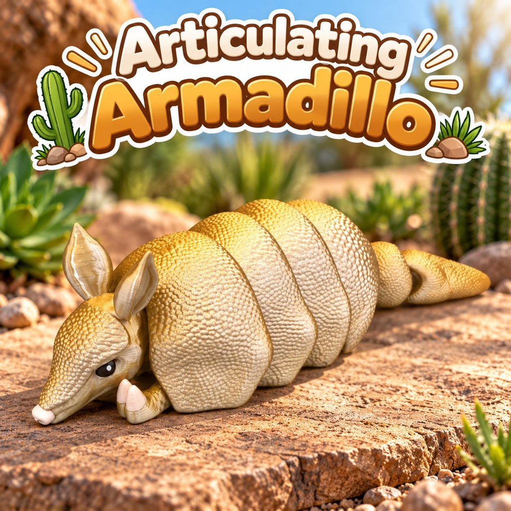 3D Printed Flexi Armadillo – Poseable Fidget Animal Toy