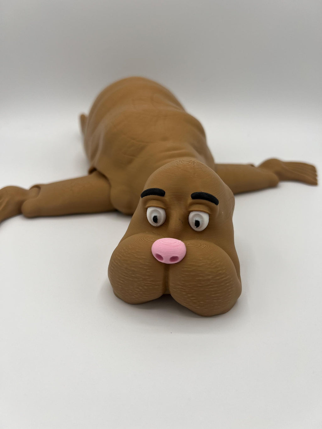 3D Printed Articulating Walrus Toy: Flexible Fidget, Kawaii Sea Animal