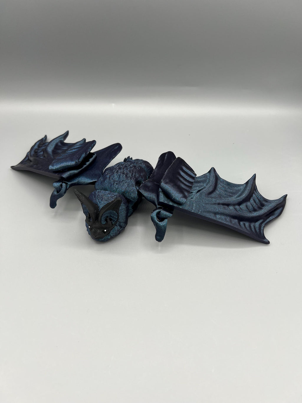 Flexi Bat Figurine: Articulating 3D Printed Burnt Titanium Shimmer Toy