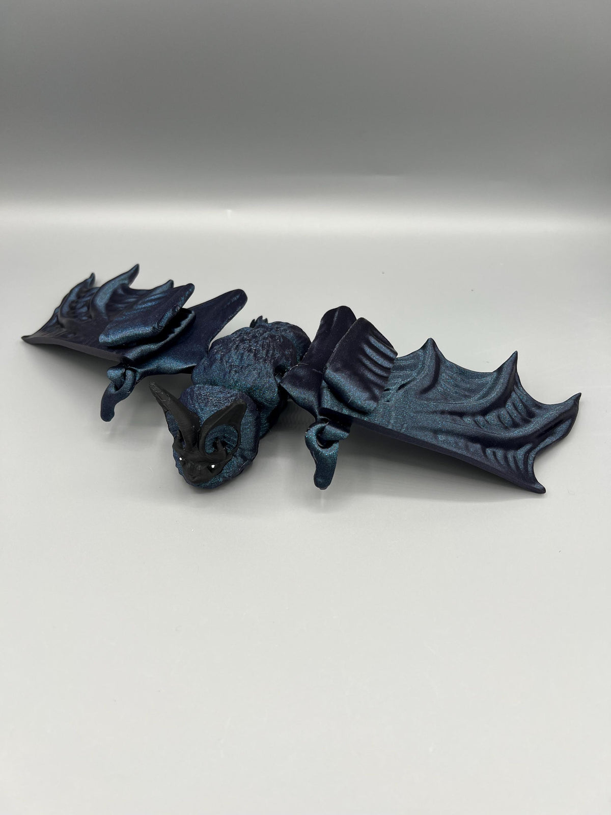 Flexi Bat Figurine: Articulating 3D Printed Burnt Titanium Shimmer Toy