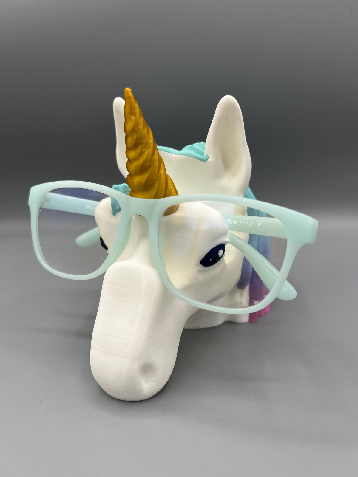 3D Printed Unicorn Eyeglass Holder: Rainbow Mane Desk Decor