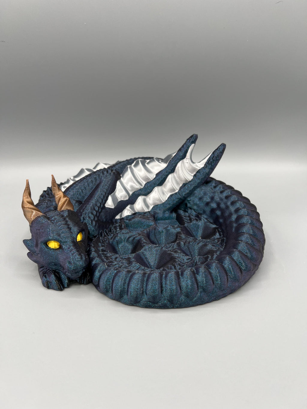 3D Printed Dragon Dice Holder: Silver Gaming Tray, DnD Accessory