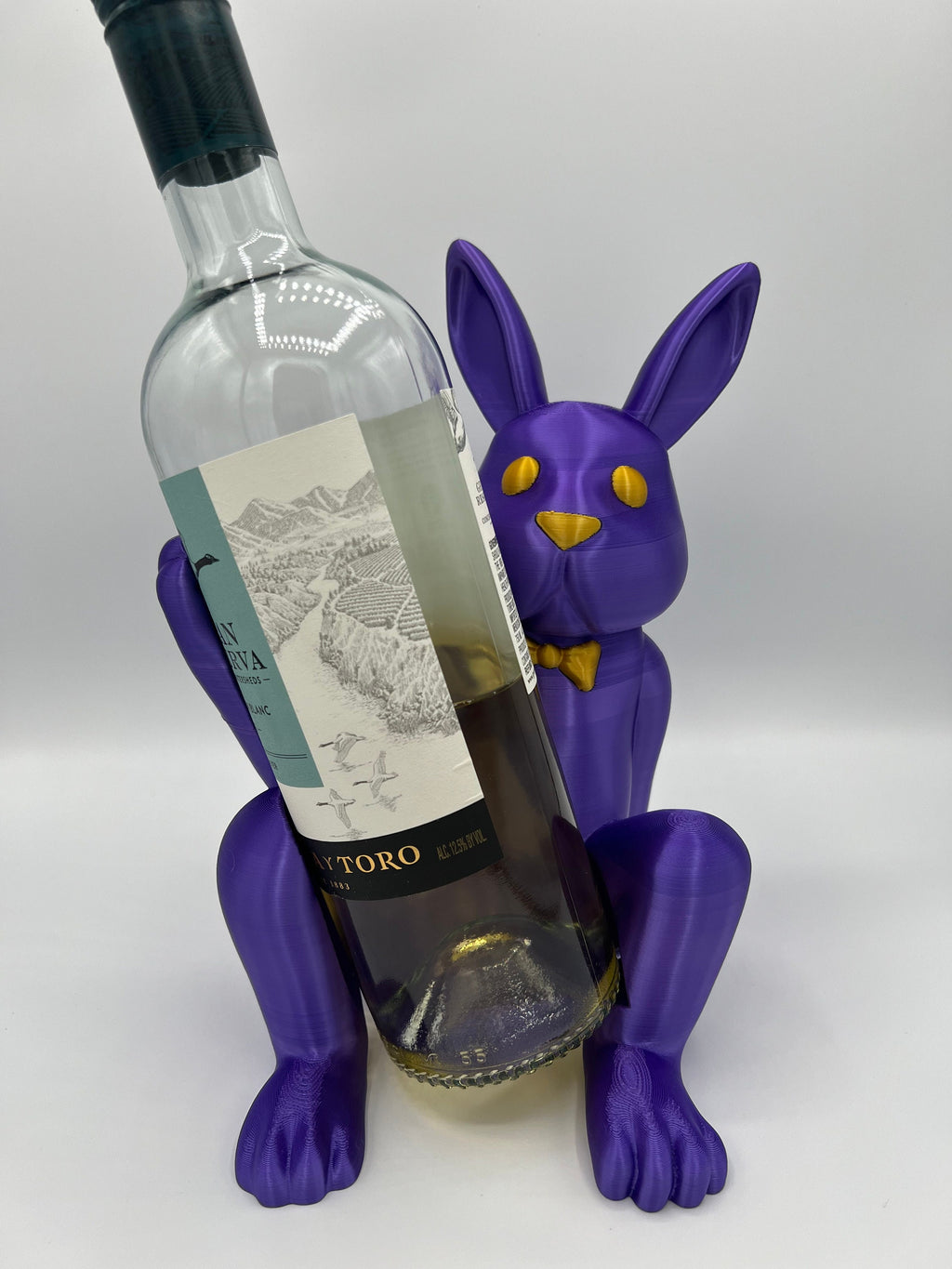 3D Printed Bunny Wine Bottle Holder: Customizable Colors