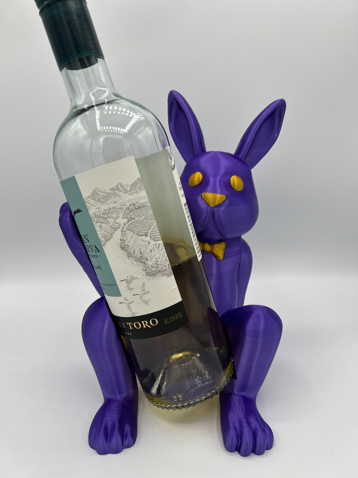 3D Printed Bunny Wine Bottle Holder: Customizable Colors