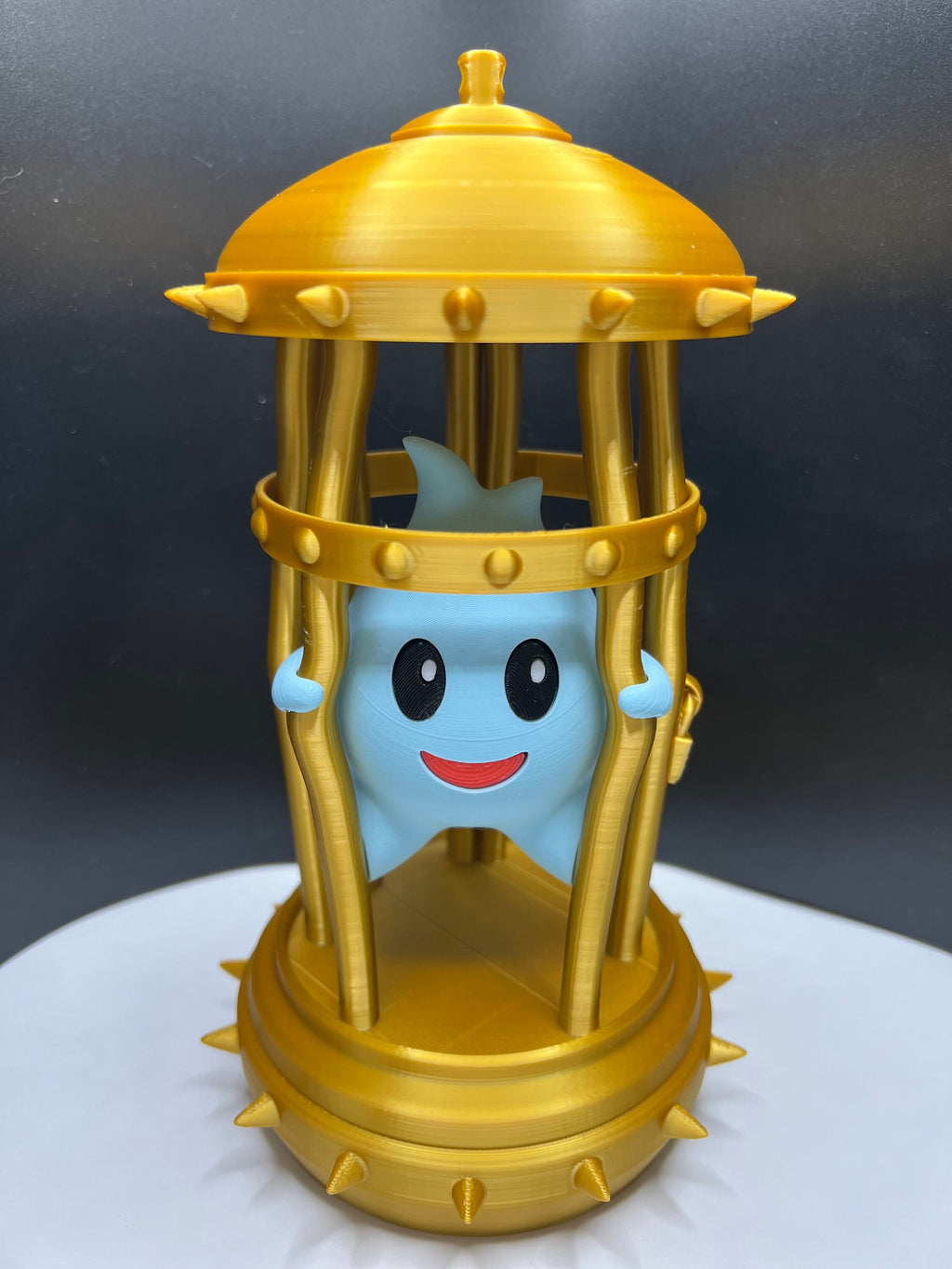 Luma in Gold Cage: Super Mario Fan Gift, 3D Printed Desk Ornament