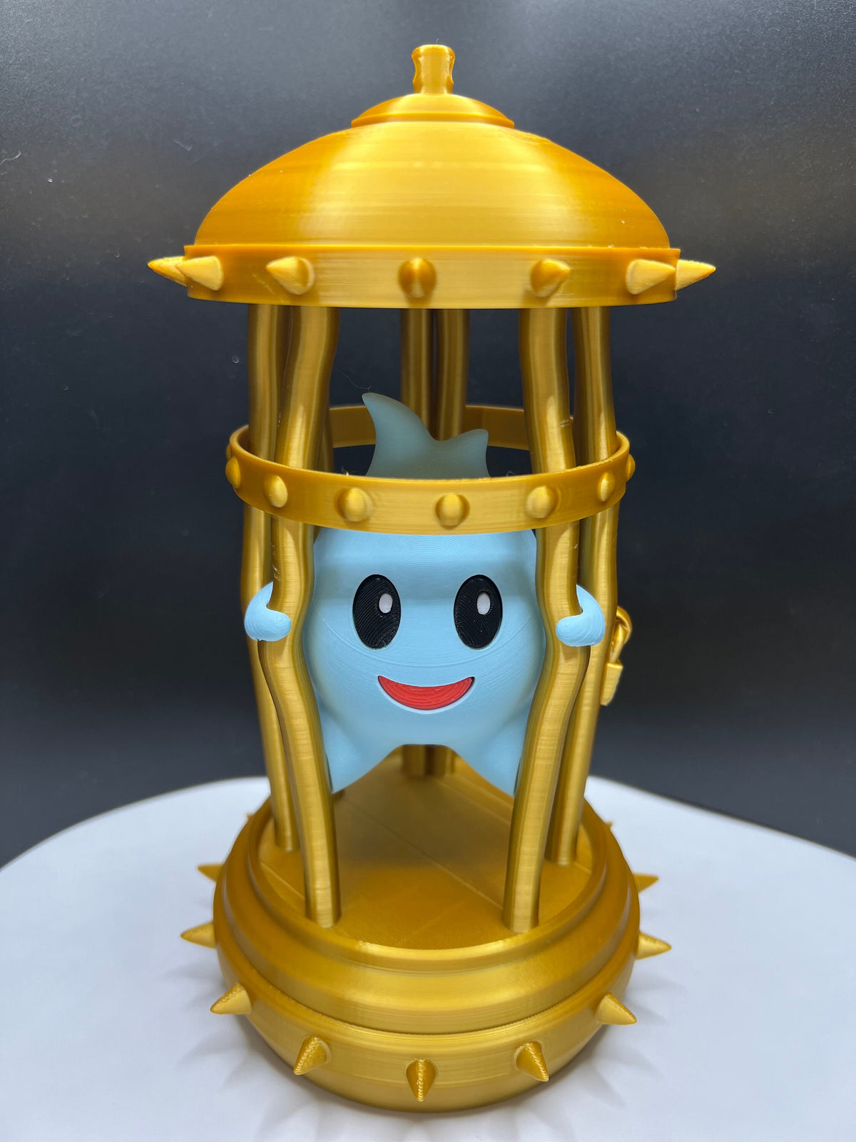 Luma in Gold Cage: Super Mario Fan Gift, 3D Printed Desk Ornament