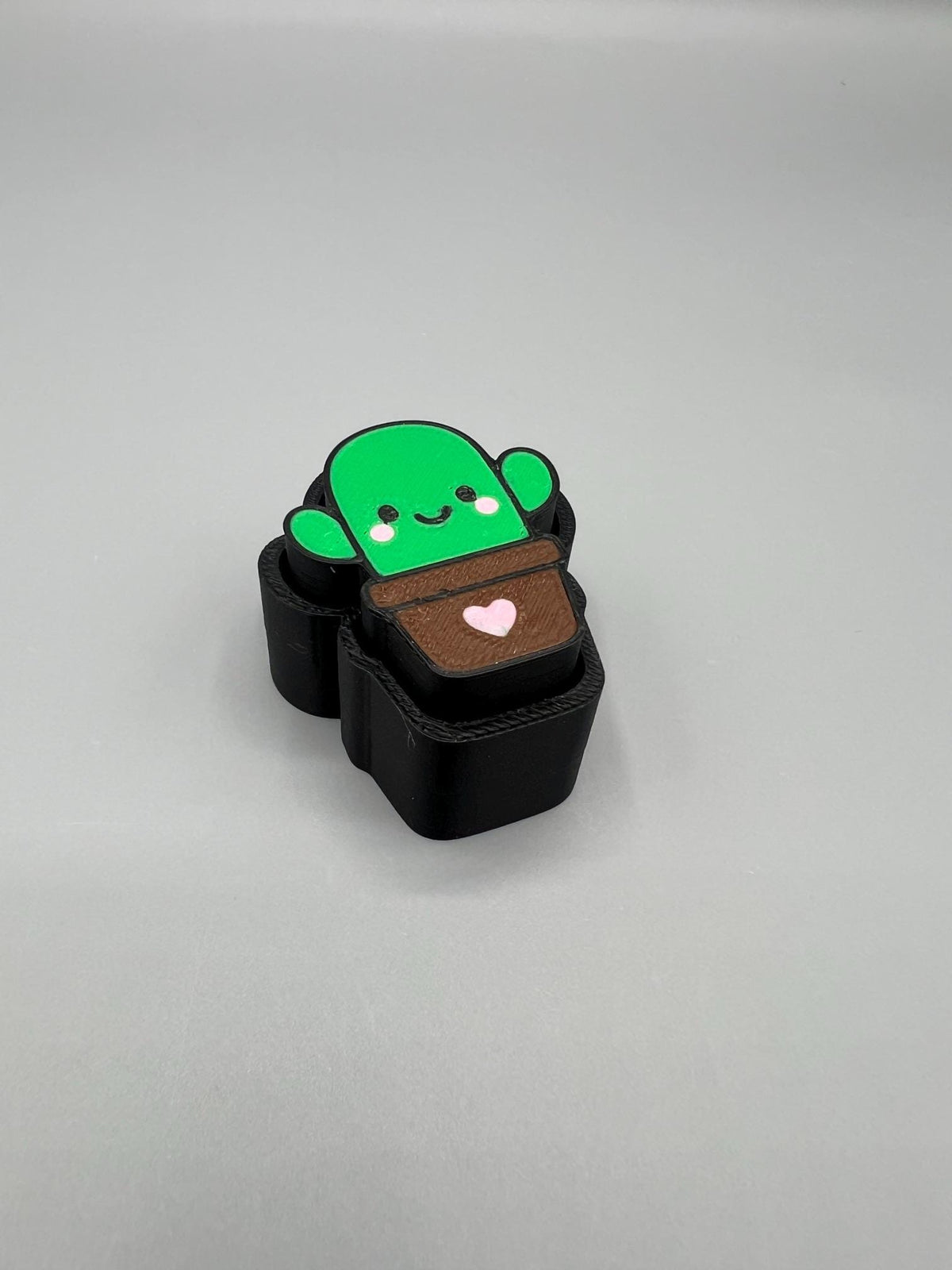 Heartful Happy Cactus Clicker – 3D Printed Fidget Toy & Sensory Toy