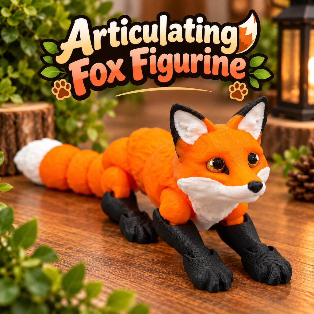Articulating Flexi Fox Figurine: 3D Printed Poseable Fidget Toy
