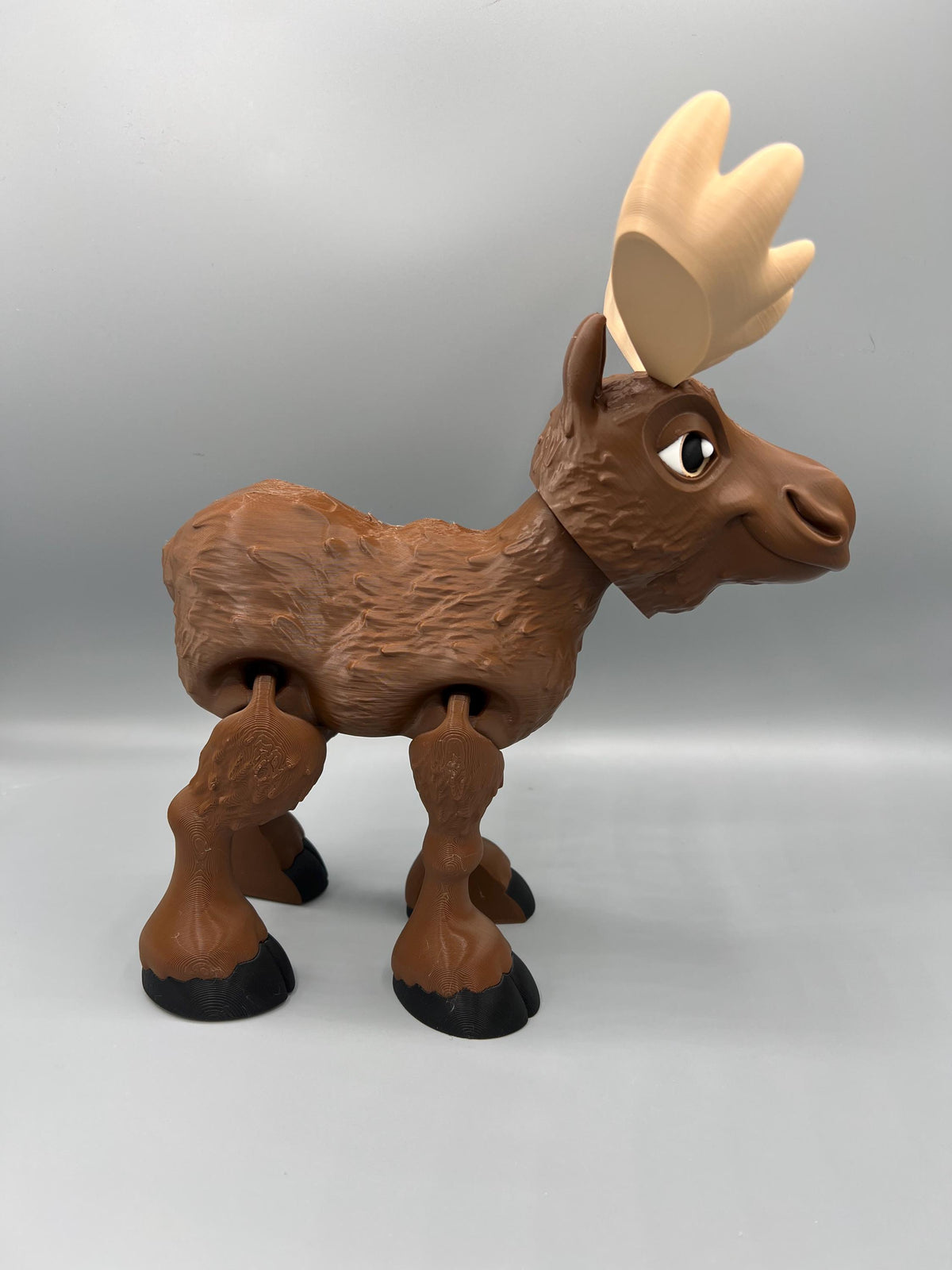 3D Printed Articulating Moose Fidget Toy: Poseable Animal Figurine
