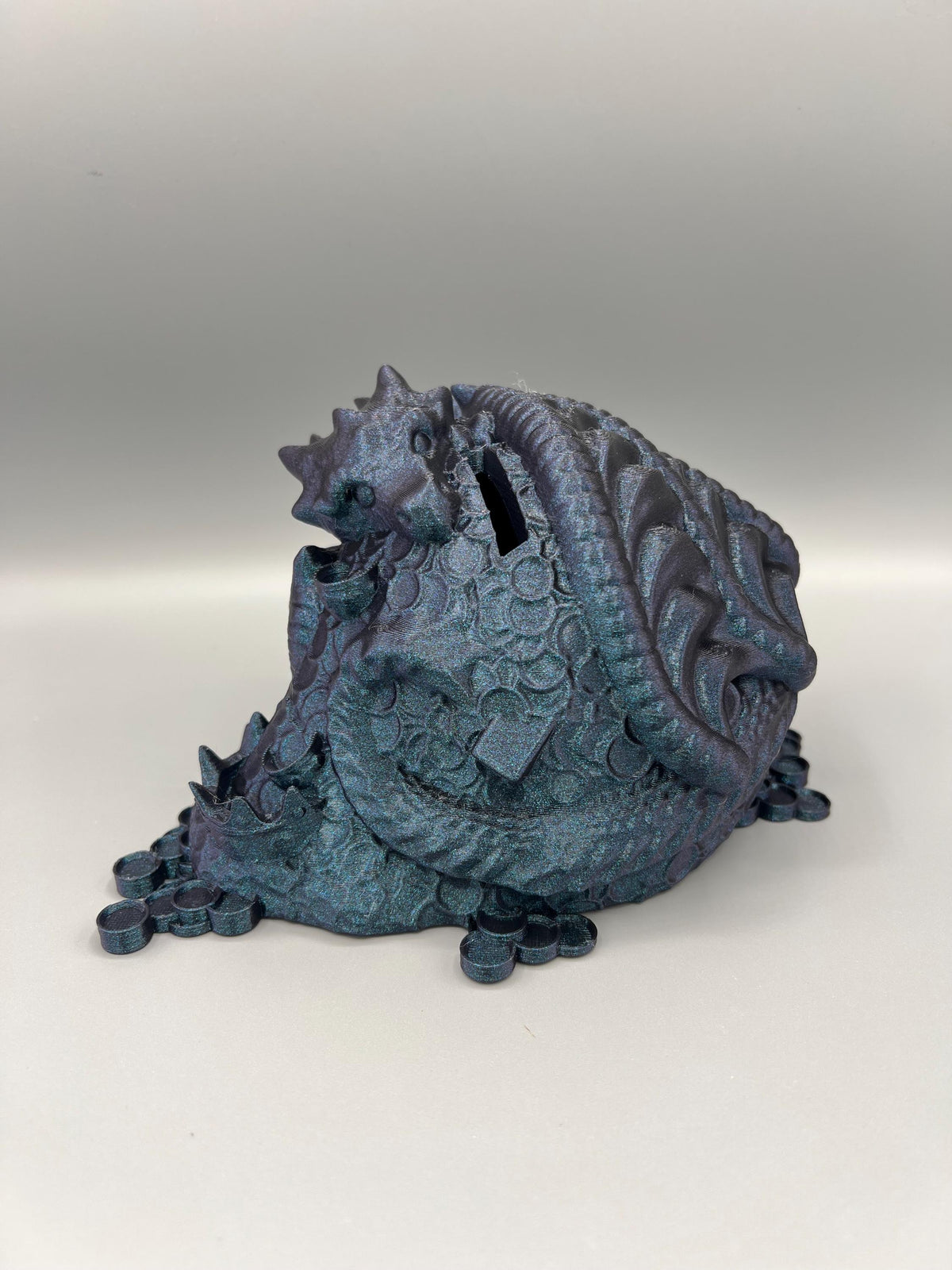 3D Printed Dragon Piggy Bank: Silky Gold Coin Storage