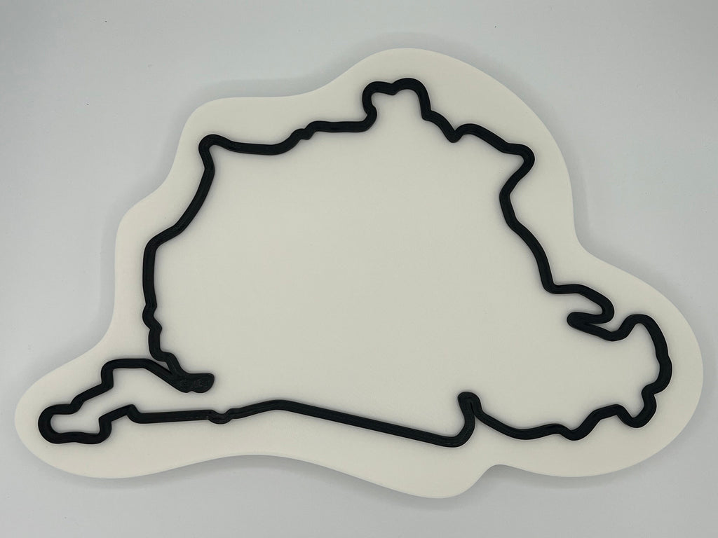 3D Printed Nürburgring Race Track Wall Art: Customizable Colors