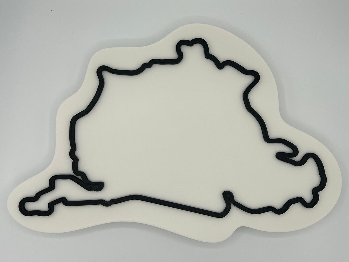 3D Printed Nürburgring Race Track Wall Art: Customizable Colors