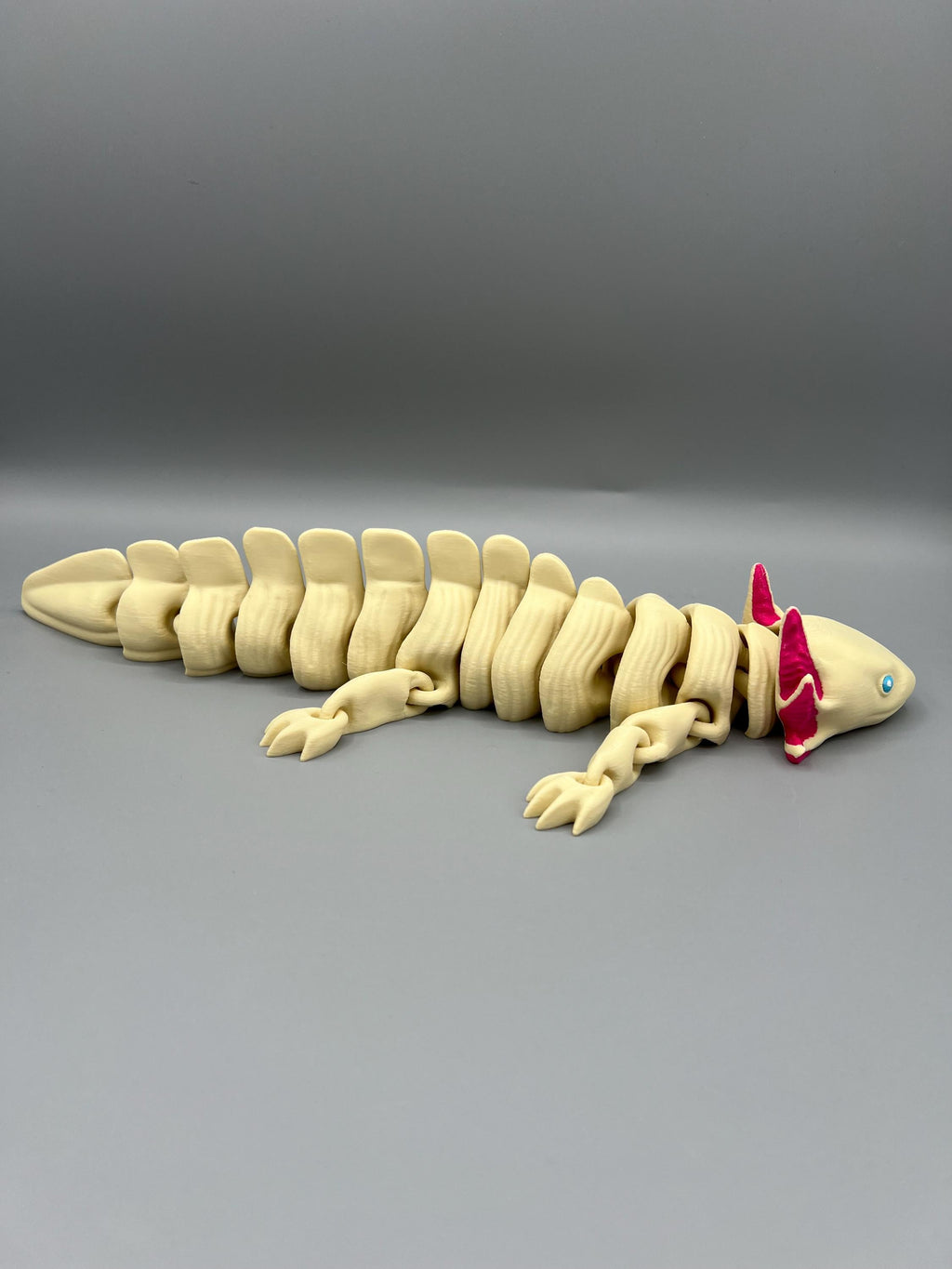 3D Printed Articulating Axolotl Toy: Albino Style Fidget