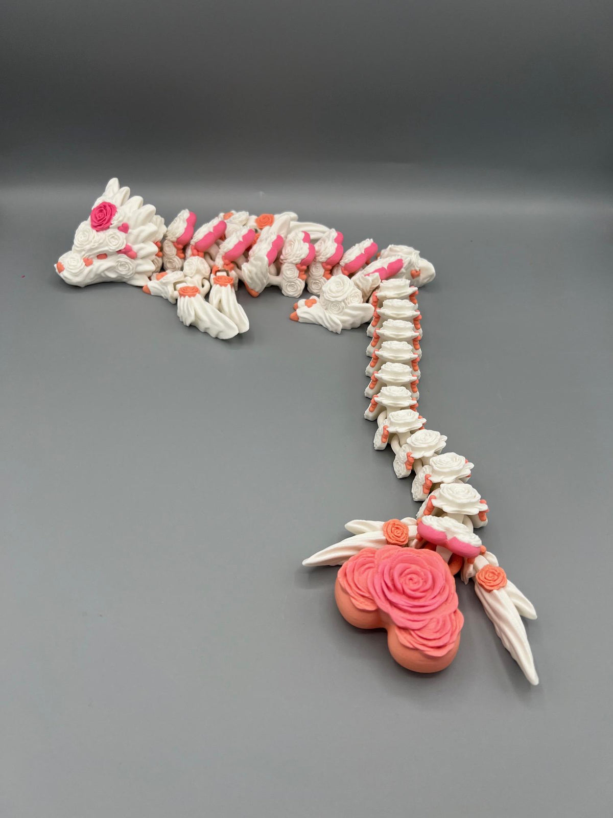 Rose Heart Dragon – Articulating Flexi Dragon, Fantasy Fidget Toy
