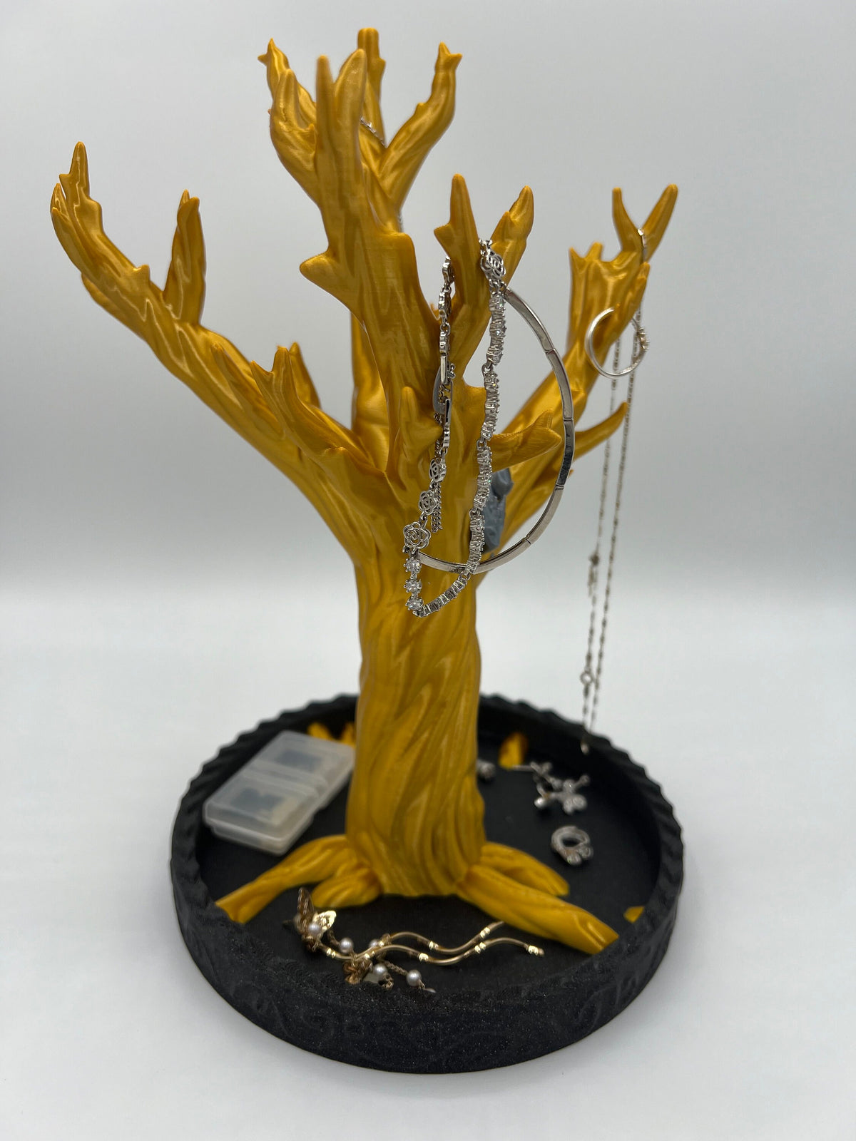 Gold Dragon Jewelry Tree: 3D Printed Ring & Necklace Holder
