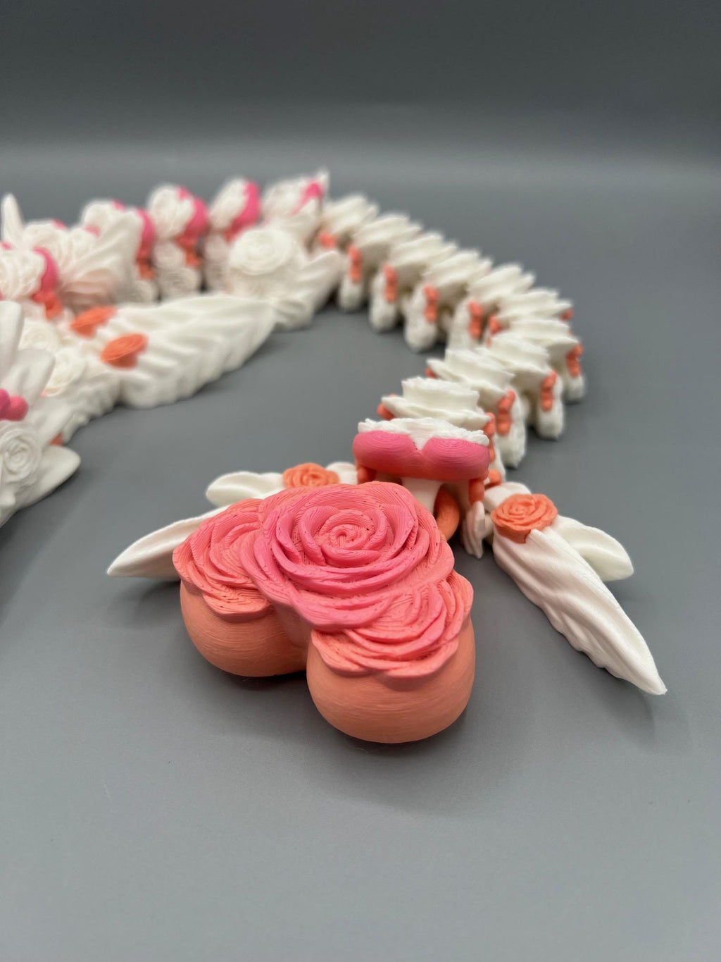 Rose Heart Dragon – Articulating Flexi Dragon, Fantasy Fidget Toy