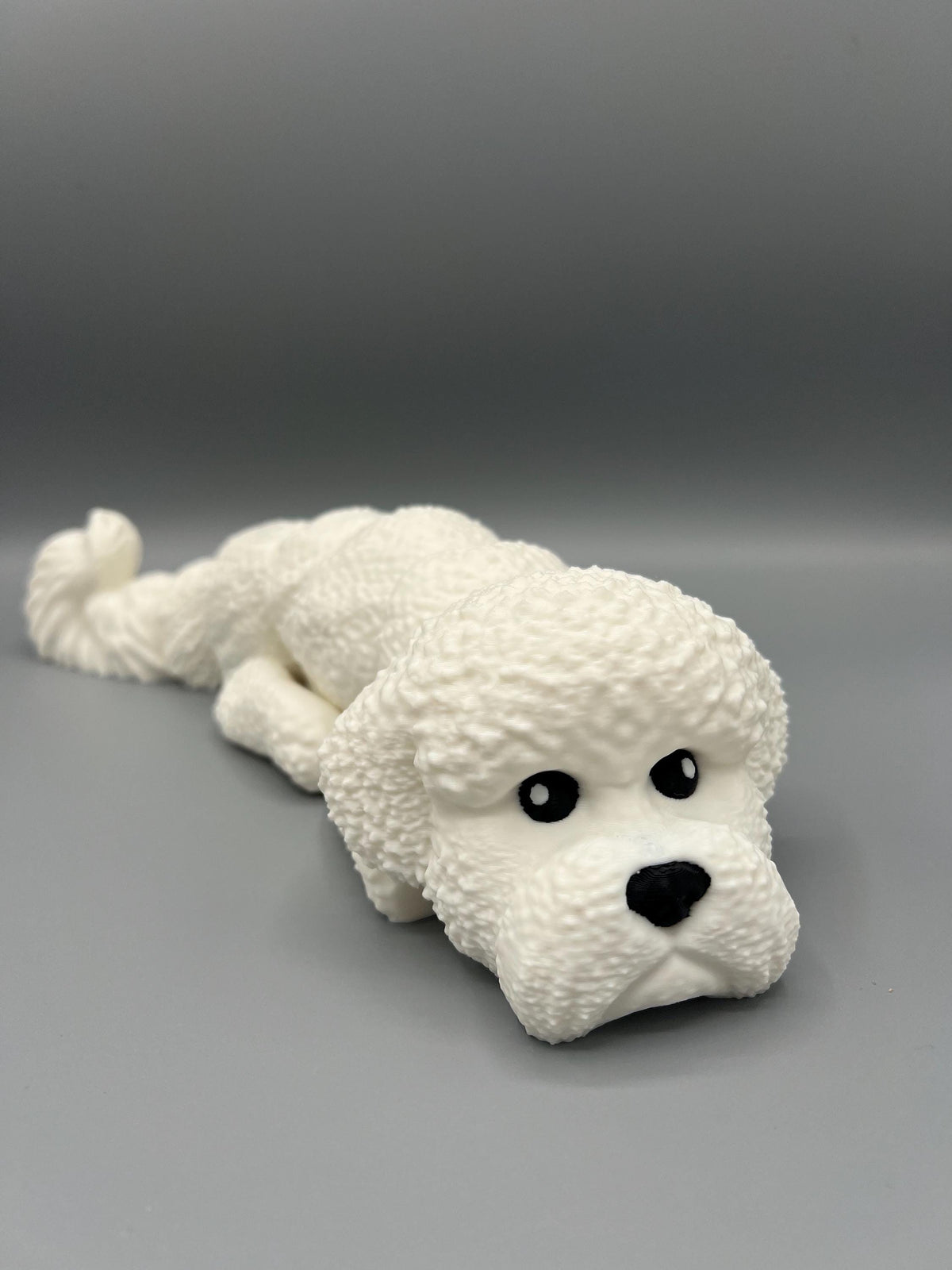 Articulating 3D Printed Bichon Frise Toy: Flexible Dog Lover Gift