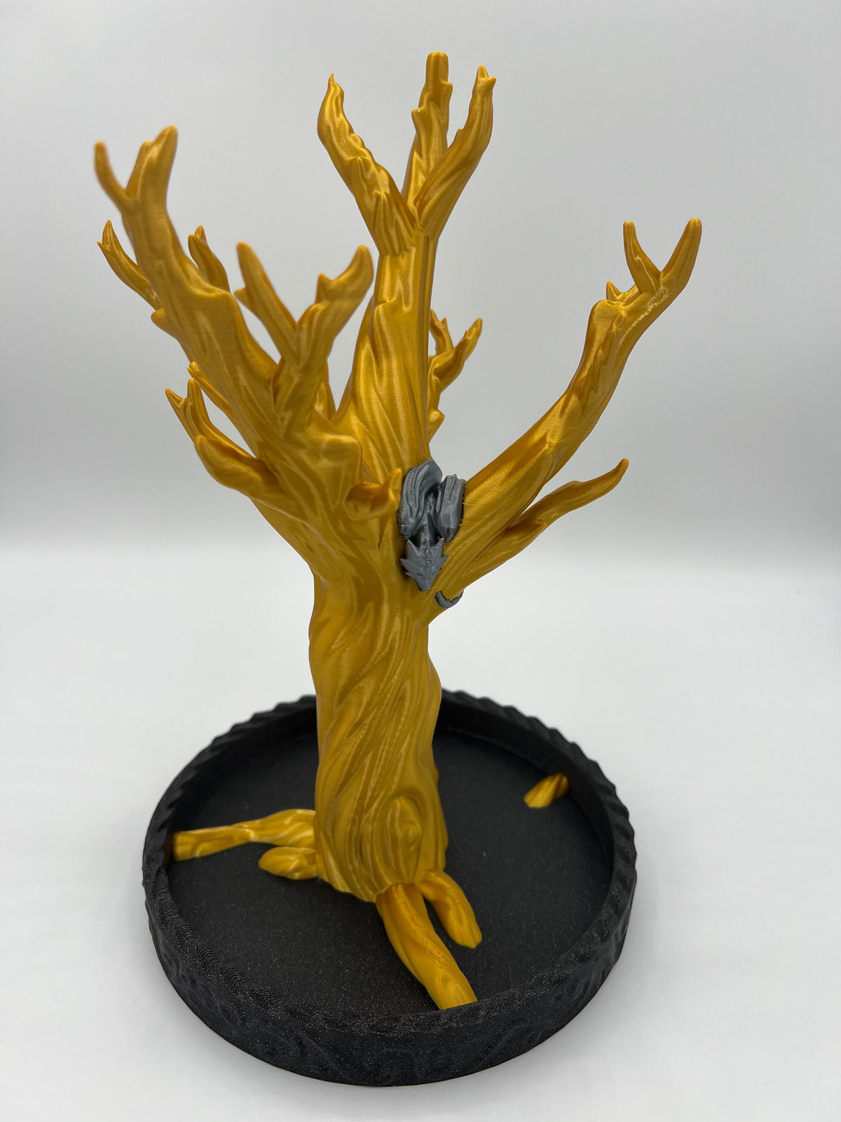 Gold Dragon Jewelry Tree: 3D Printed Ring & Necklace Holder