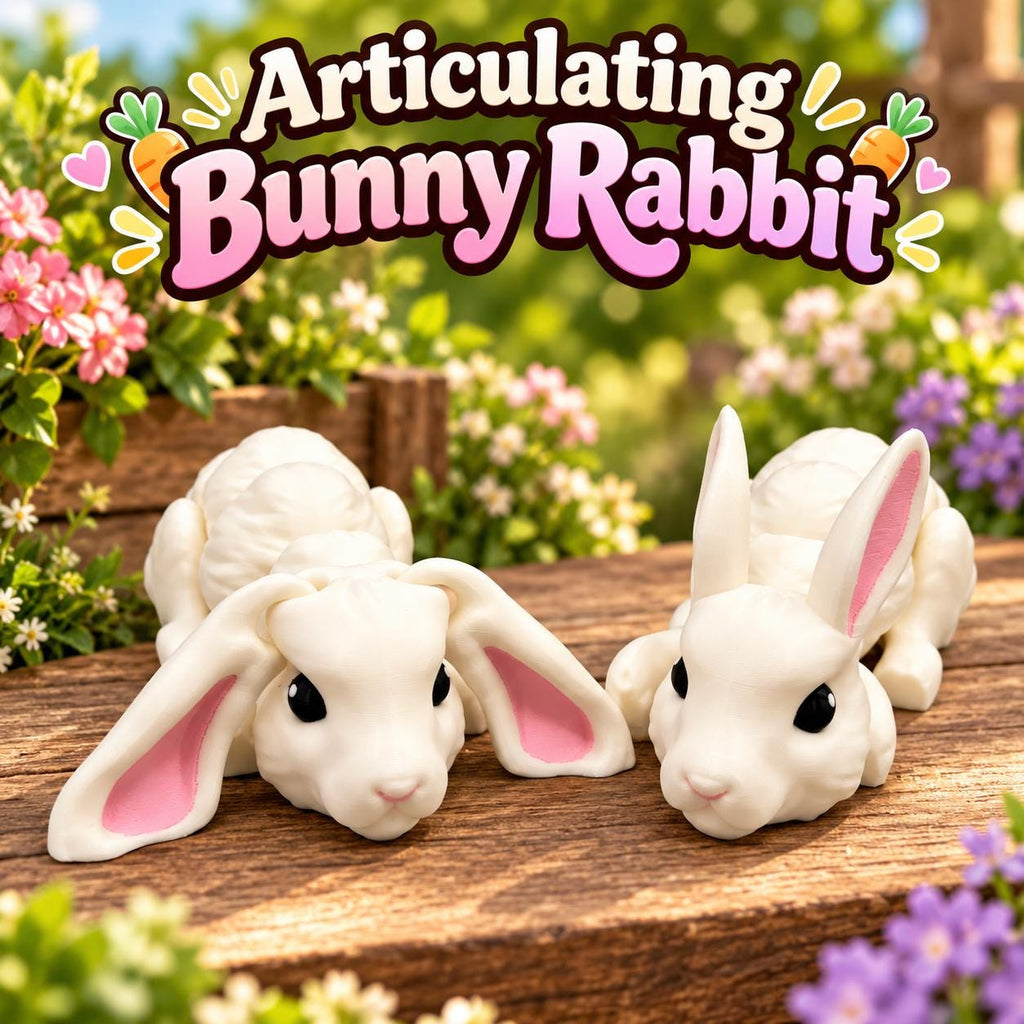 3D Printed Flexi Bunny Rabbit Toy: Articulating Fidget Toy