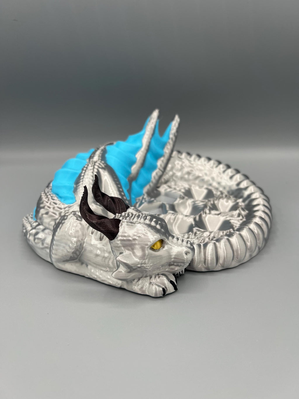 3D Printed Dragon Dice Holder: Silver Gaming Tray, DnD Accessory
