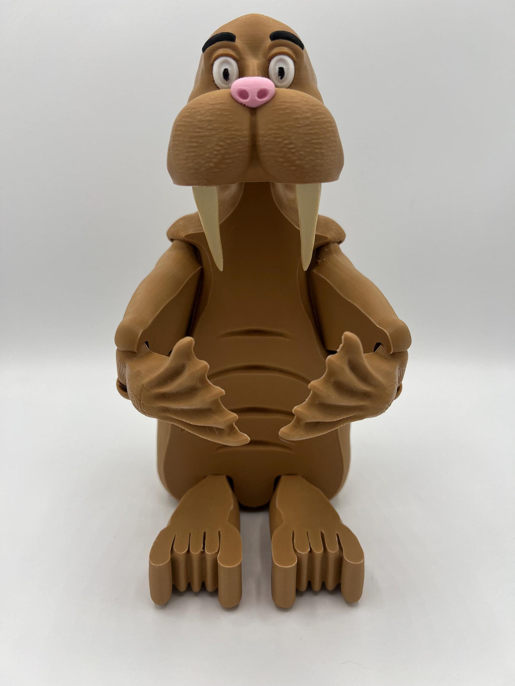3D Printed Articulating Walrus Toy: Flexible Fidget, Kawaii Sea Animal