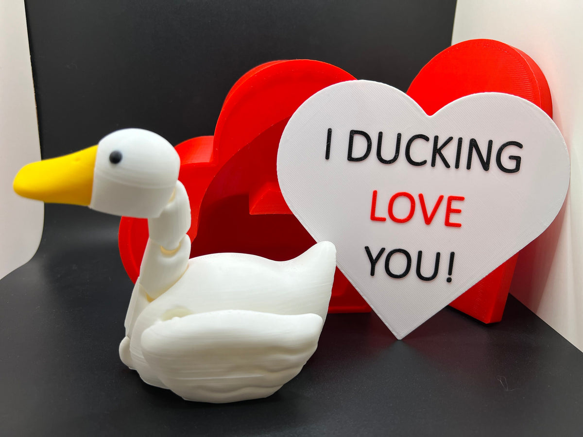 I Ducking Love You | 3D Printed Flexi Duck Gift Set