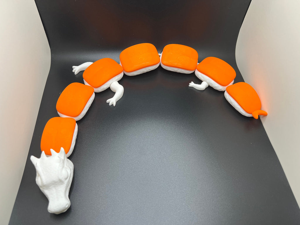 Articulating Sushi Dragon: 3D Printed Flexible Toy (20 Inches)