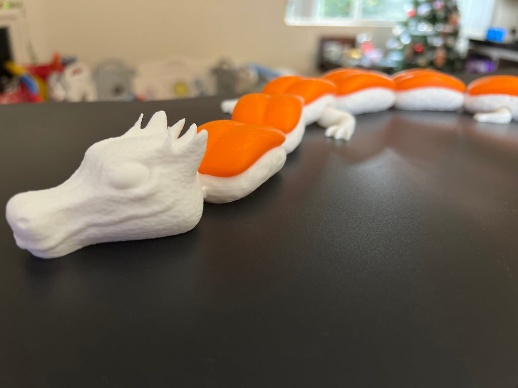Articulating Sushi Dragon: 3D Printed Flexible Toy (20 Inches)