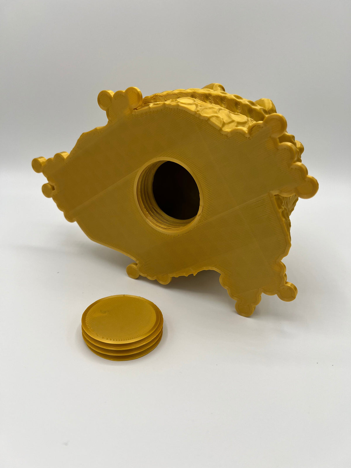 3D Printed Dragon Piggy Bank: Silky Gold Coin Storage