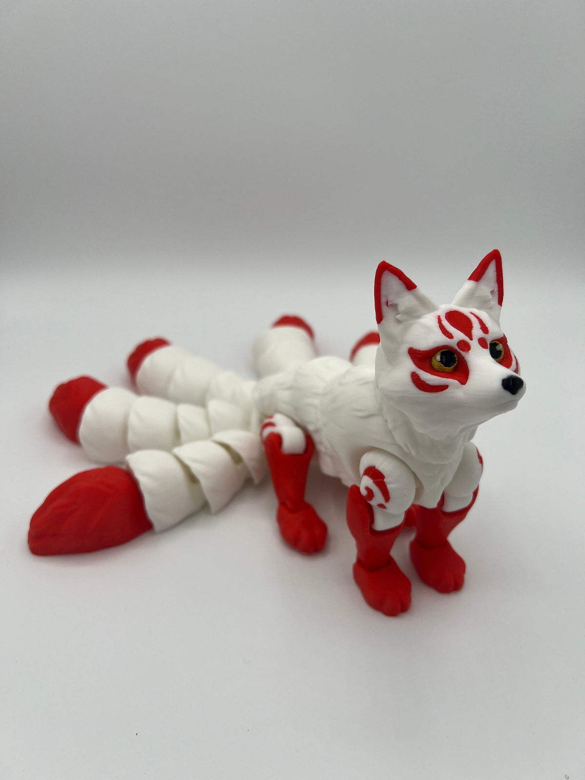 3D Printed Kitsune Figurine: Articulated Flexible Fidget Toy