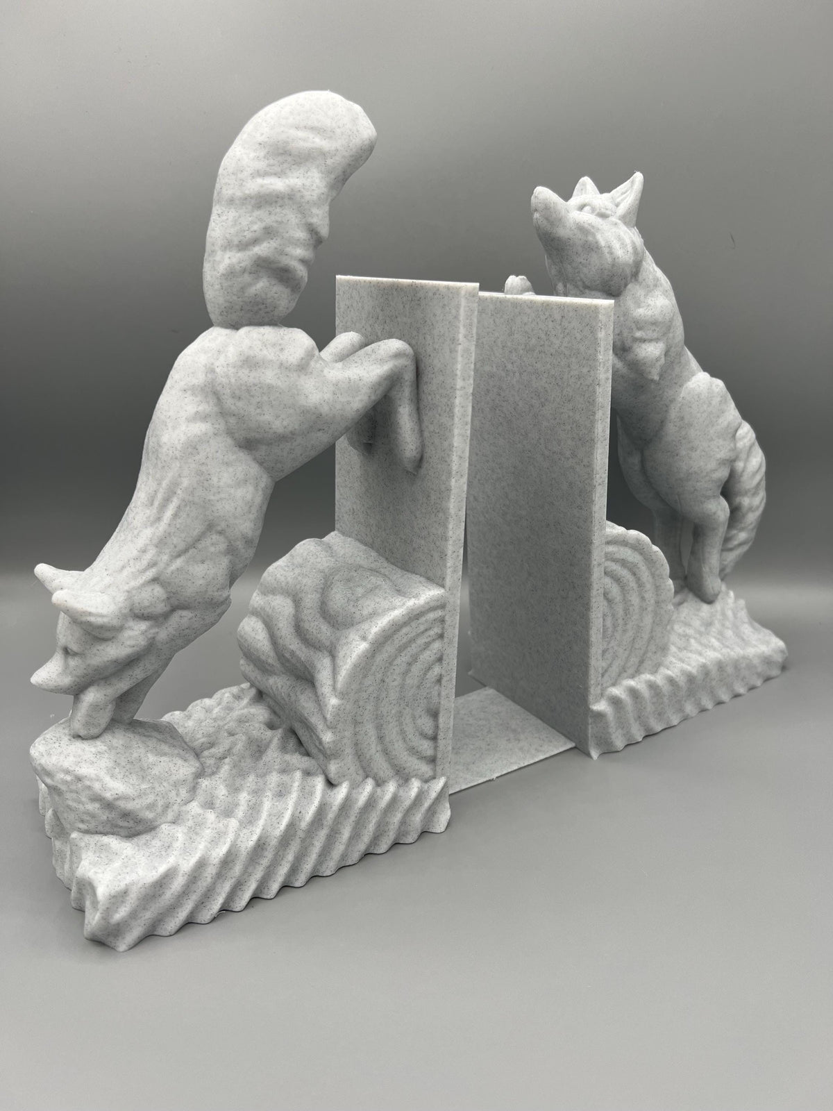 3D Printed Jumping Fox Bookends: Books & Game Storage