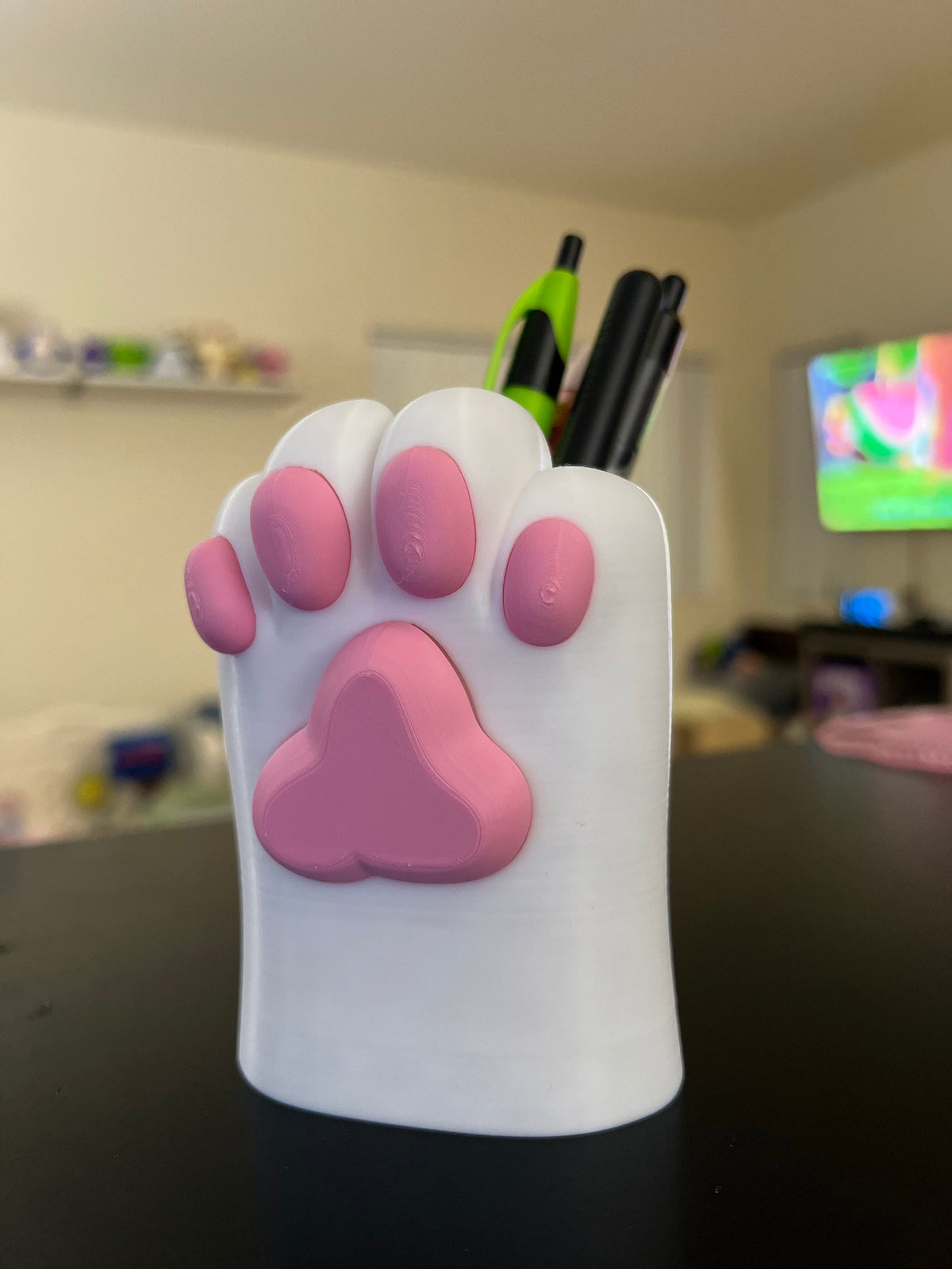 Cat Paw Pen Holder: 3D Printed Kawaii Desk Organizer