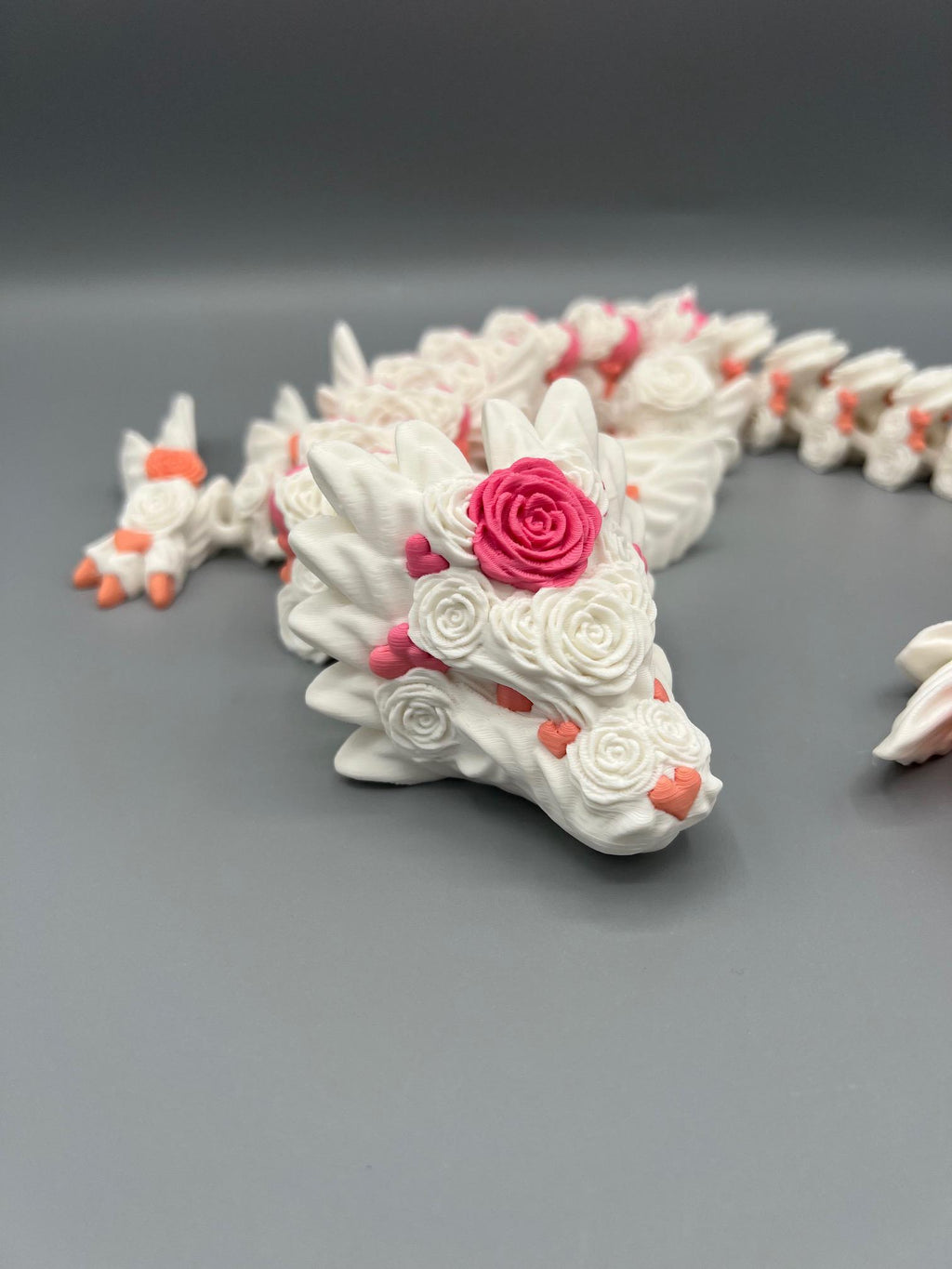 Rose Heart Dragon – Articulating Flexi Dragon, Fantasy Fidget Toy