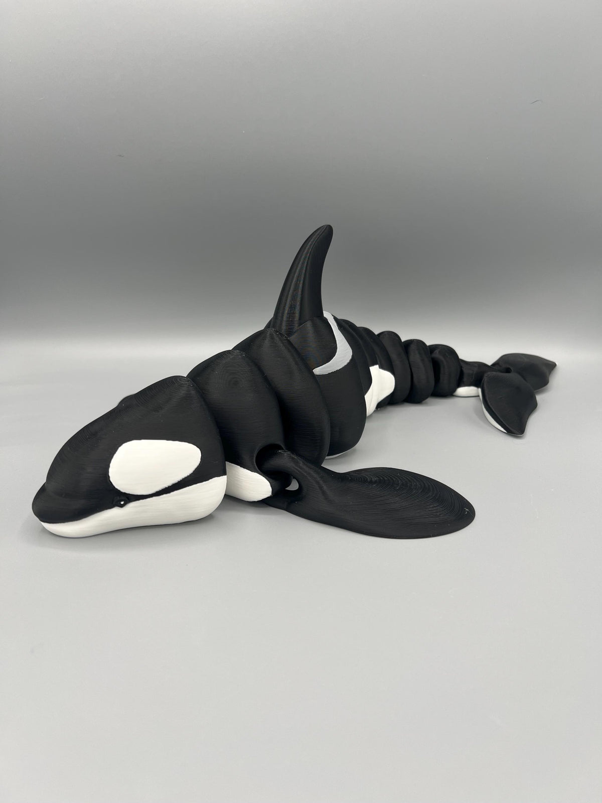 3D Printed Flexi Orca Whale: Articulated Fidget Toy, Custom Colors