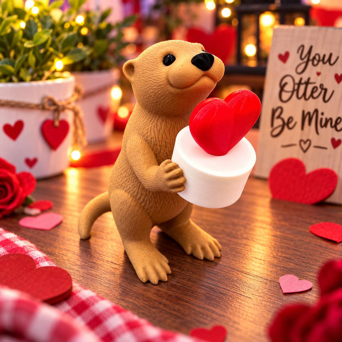 3D Printed Otter Tea Light Holder: Valentine's Gift