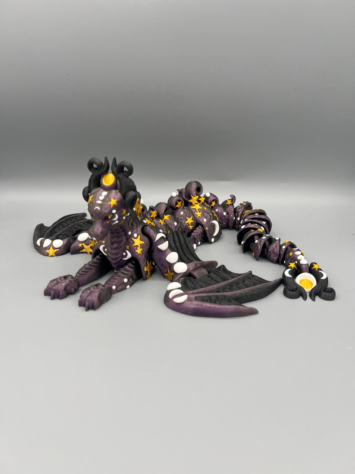 3D Printed Galaxy Dragon Fidget Toy: Articulated Lunar Figurine