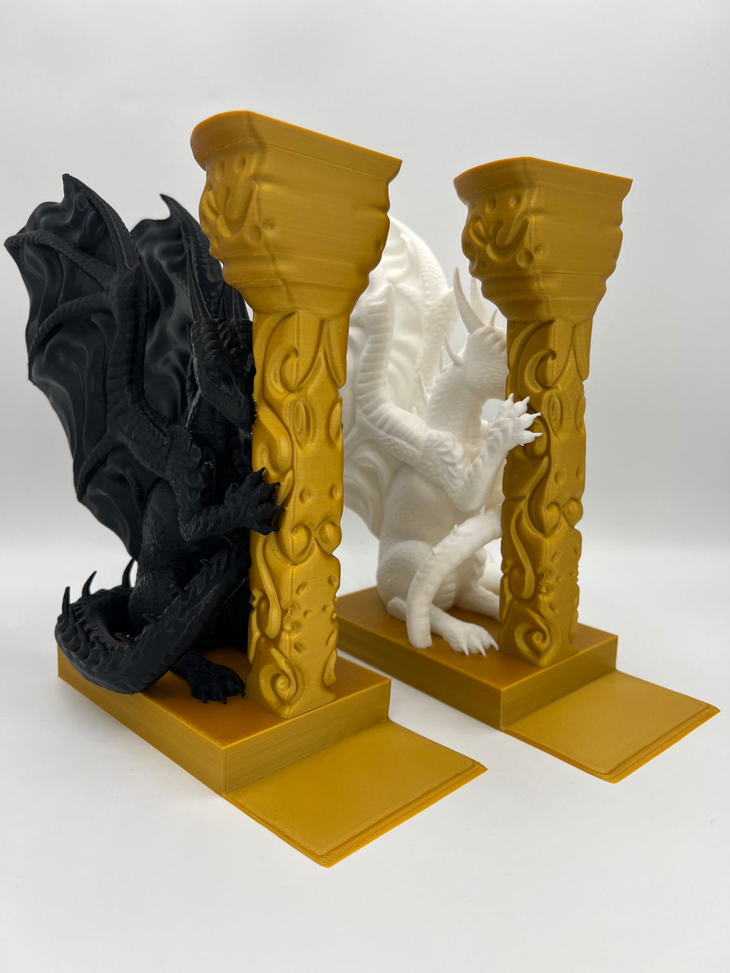 3D Printed Dragon Bookends: Medieval Book Storage