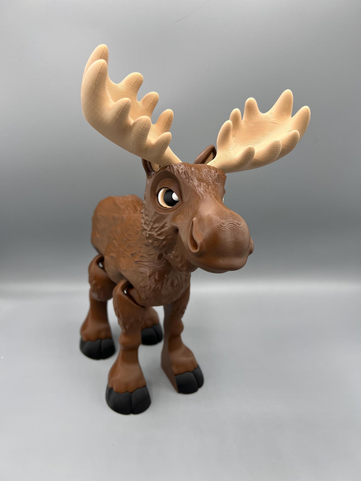 3D Printed Articulating Moose Fidget Toy: Poseable Animal Figurine