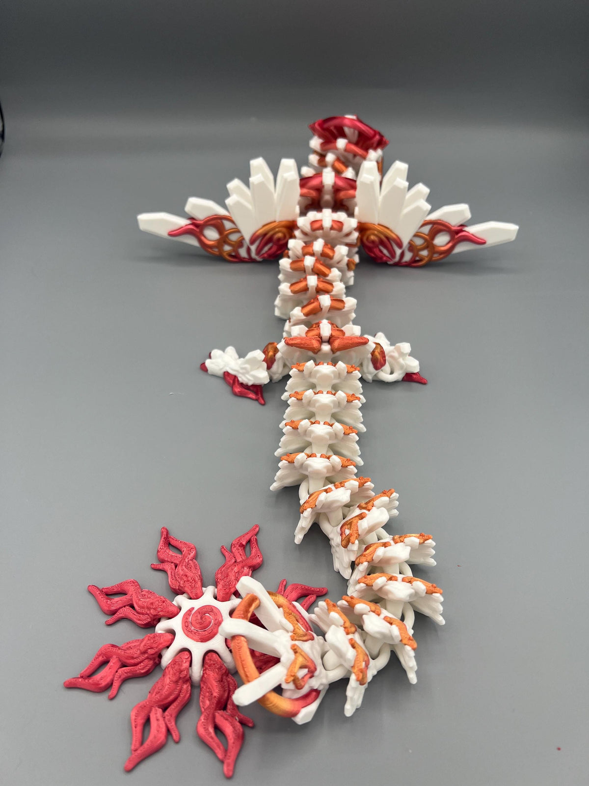 3D Printed Articulating Solar Dragon | 32" Fantasy Fidget Toy